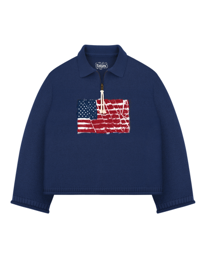 Reaven Navy Riot Half-Zip Polo