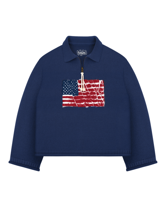 Reaven Navy Riot Half-Zip Polo