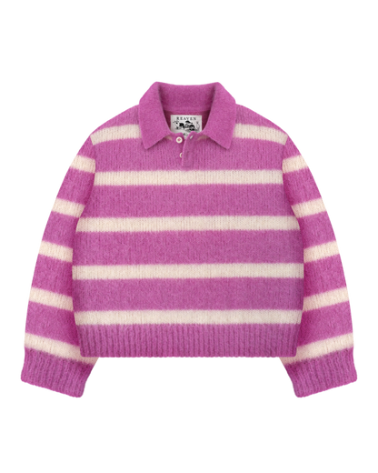 Reaven Strawberry Cream Alpaca Polo Knit
