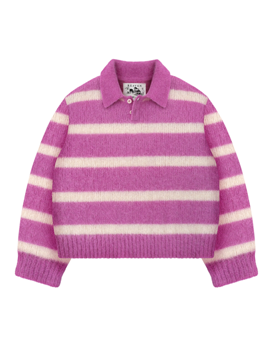 Reaven Strawberry Cream Alpaca Polo Knit