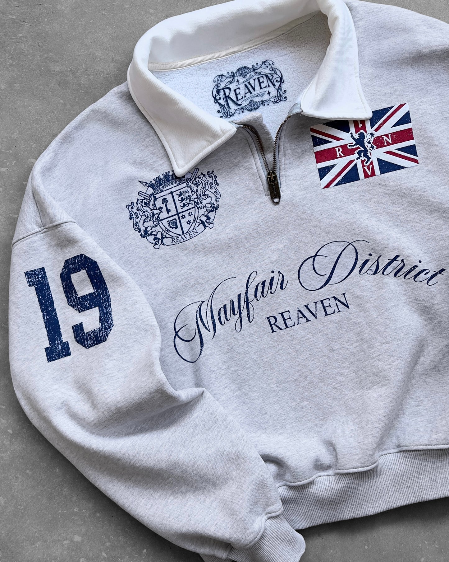 Reaven Grey Mayfair Half-Zip Polo