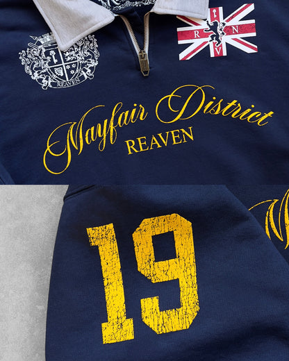 Reaven Navy Mayfair Half-Zip Polo