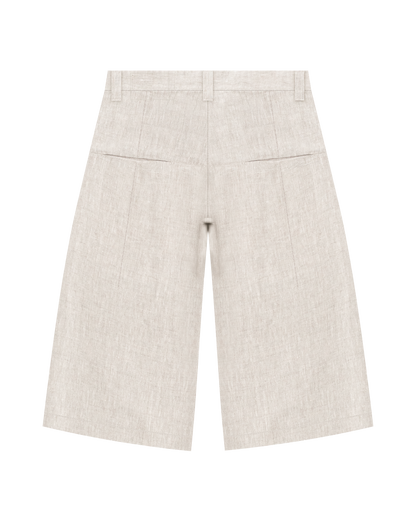 Reaven Natural Linen Pleated Jorts