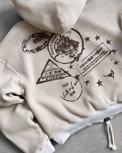 Reaven Heather Grey Thermal Zip Hoodie