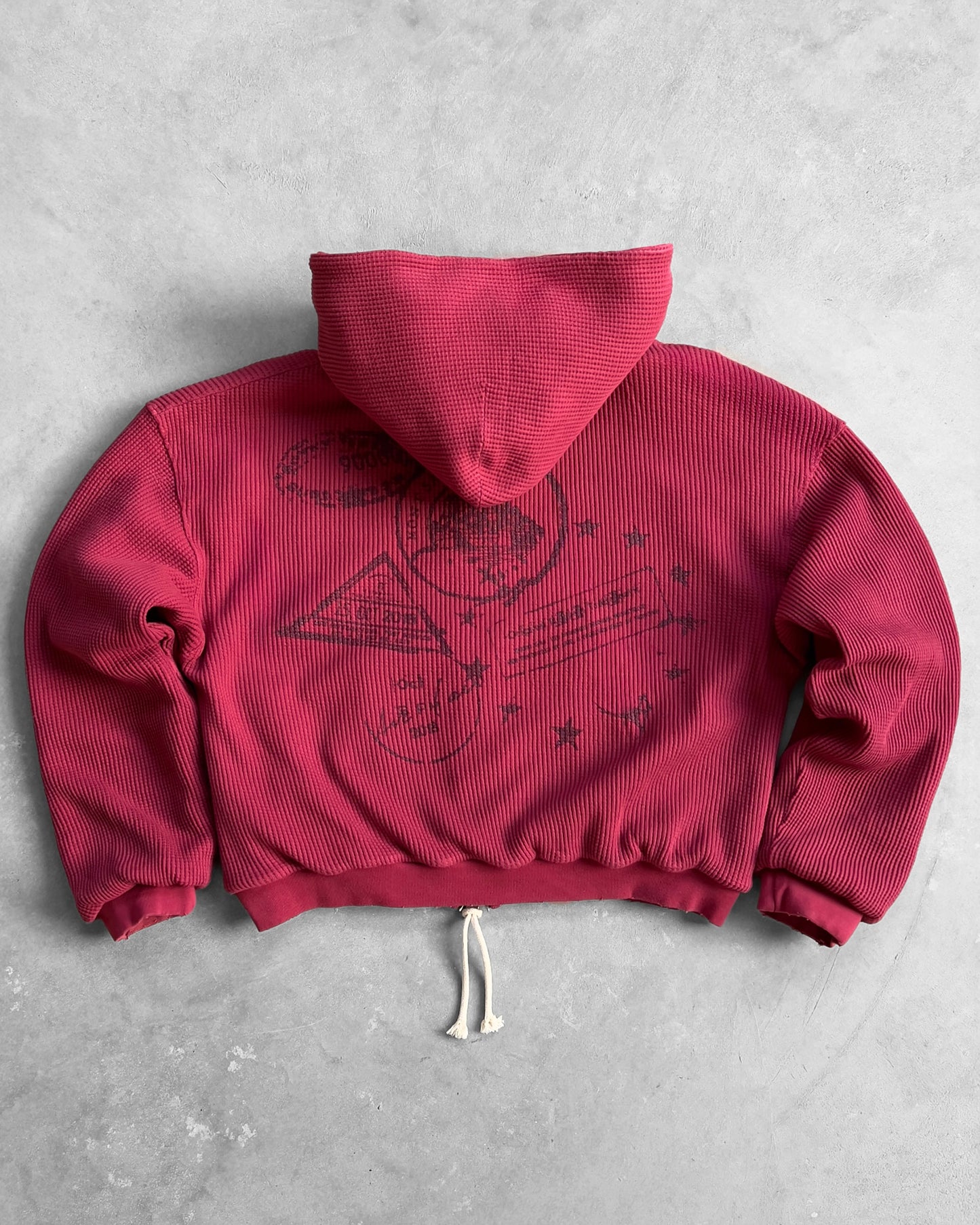 Reaven Coral Red Thermal Zip Hoodie