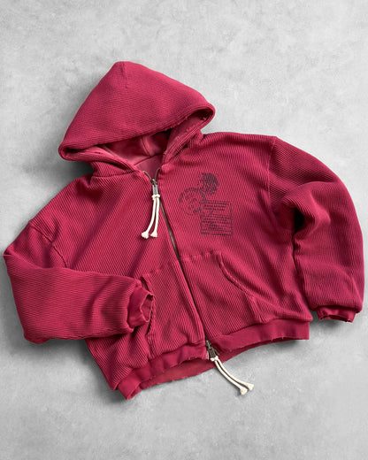 Reaven Coral Red Thermal Zip Hoodie