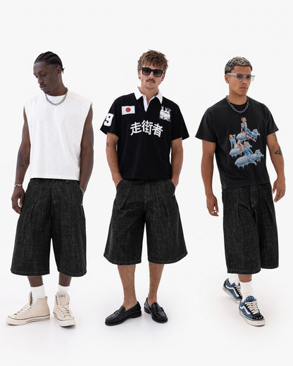 Reaven Raw Black Tailored Jorts
