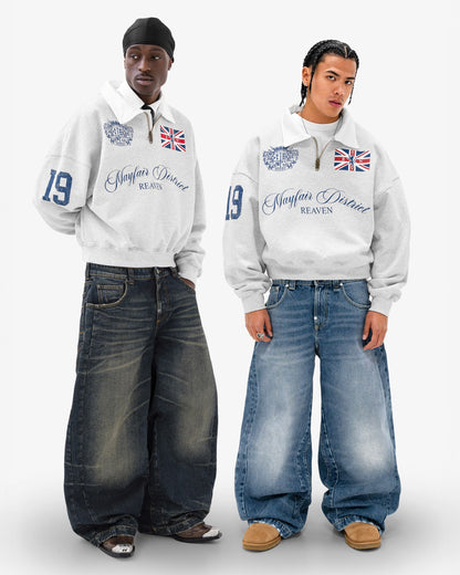 Reaven Grey Mayfair Half-Zip Polo