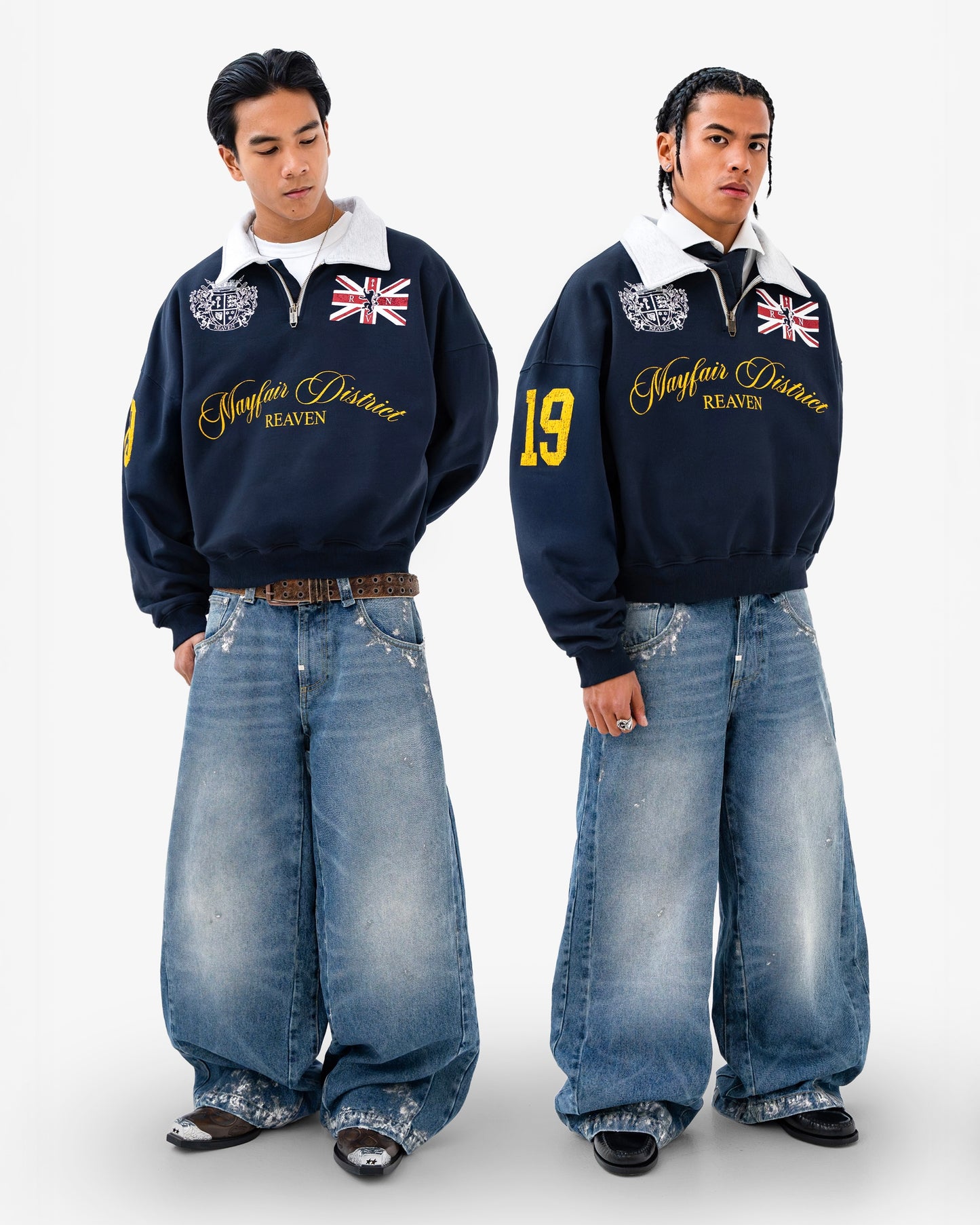 Reaven Navy Mayfair Half-Zip Polo