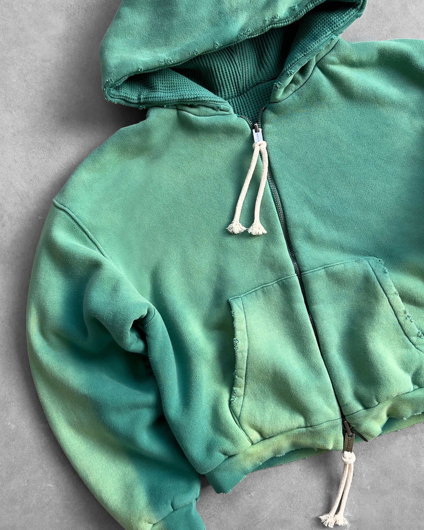 Reaven Emerald Green Thermal Zip Hoodie