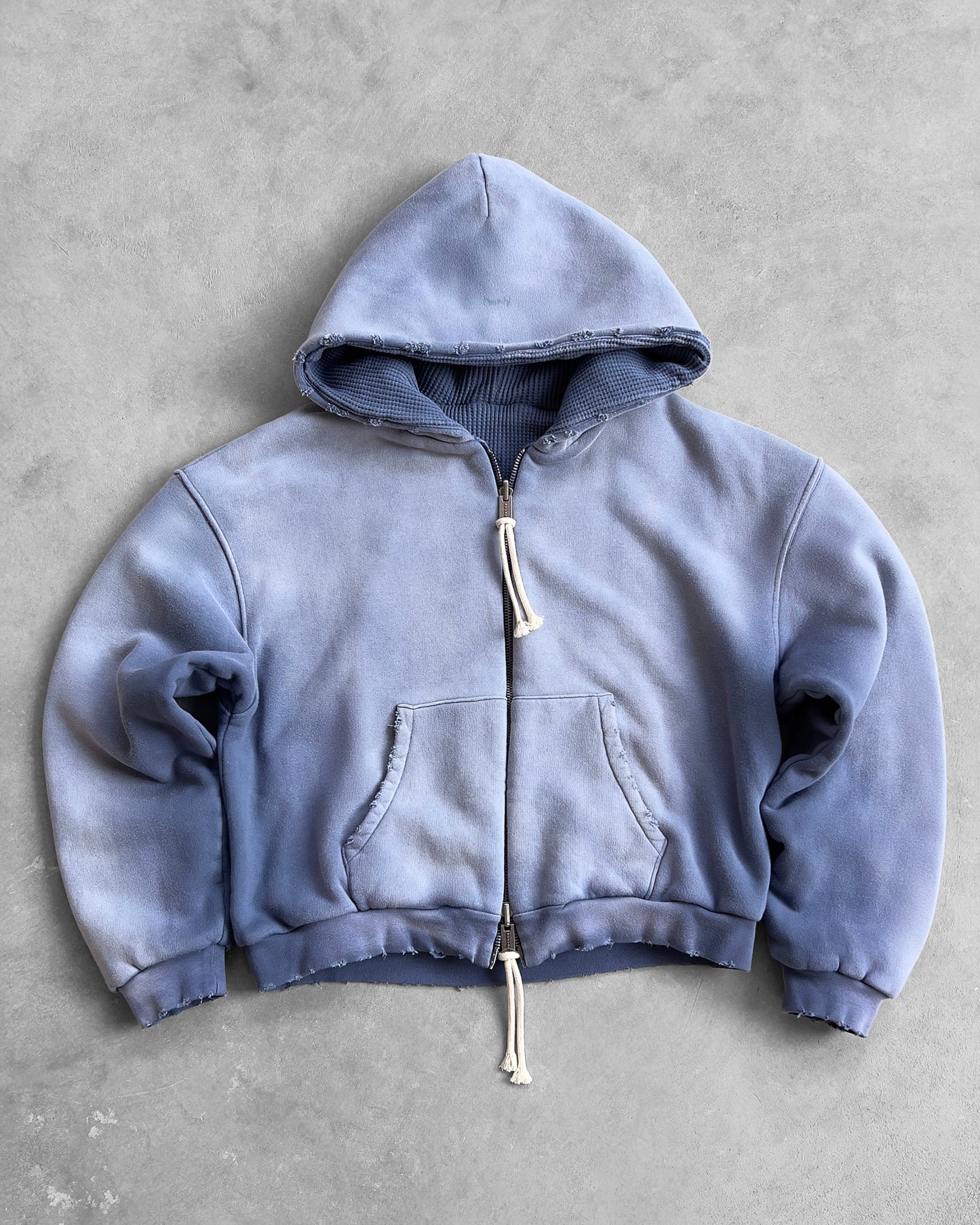 Reaven Sky Blue Thermal Zip Hoodie