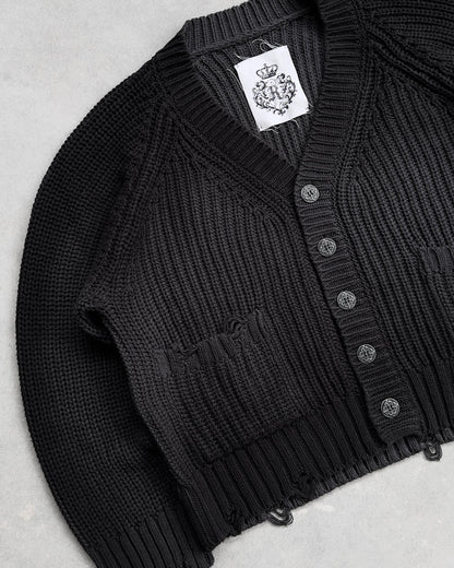 Reaven Black Sunfaded Cardigan