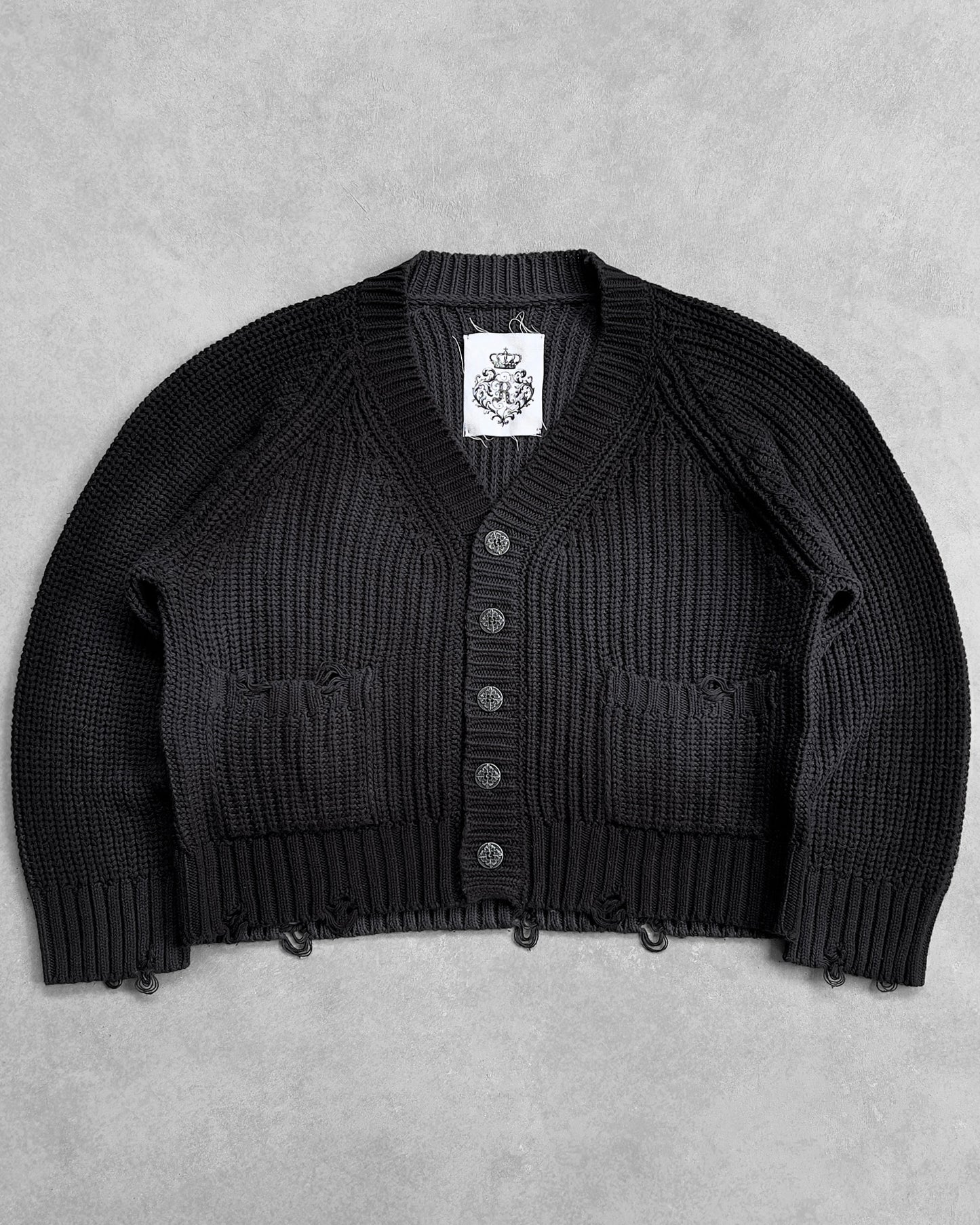 Reaven Black Sunfaded Cardigan