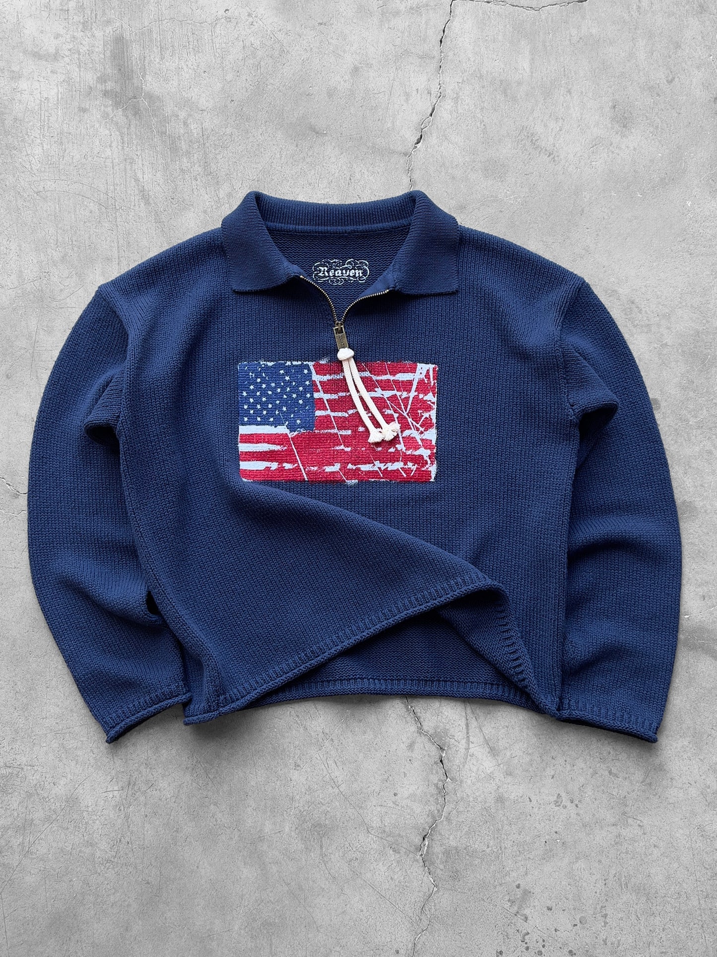 Reaven Navy Riot Half-Zip Polo