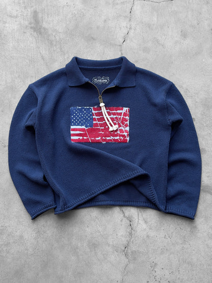 Reaven Navy Riot Half-Zip Polo