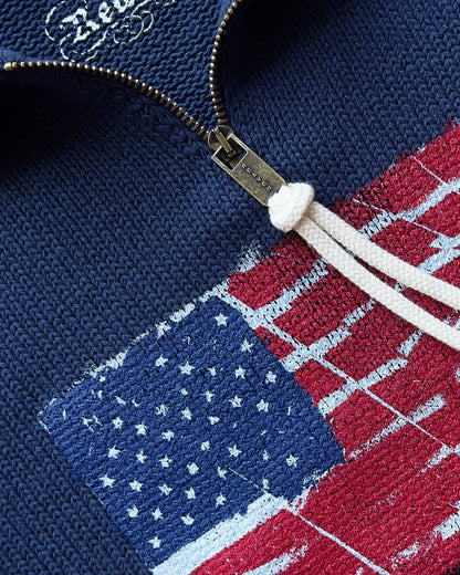 Reaven Navy Riot Half-Zip Polo