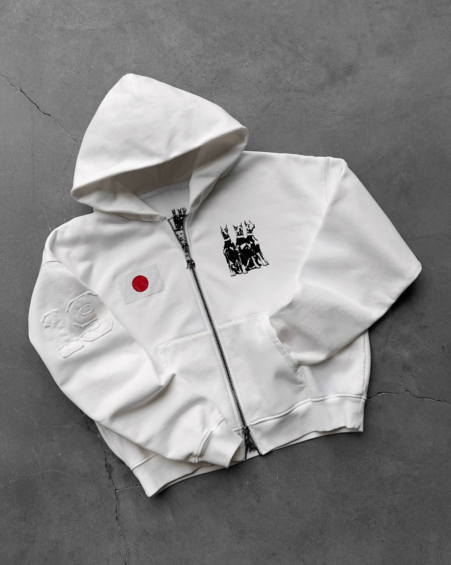 Reaven White Run Tha Streetz Zip Hoodie