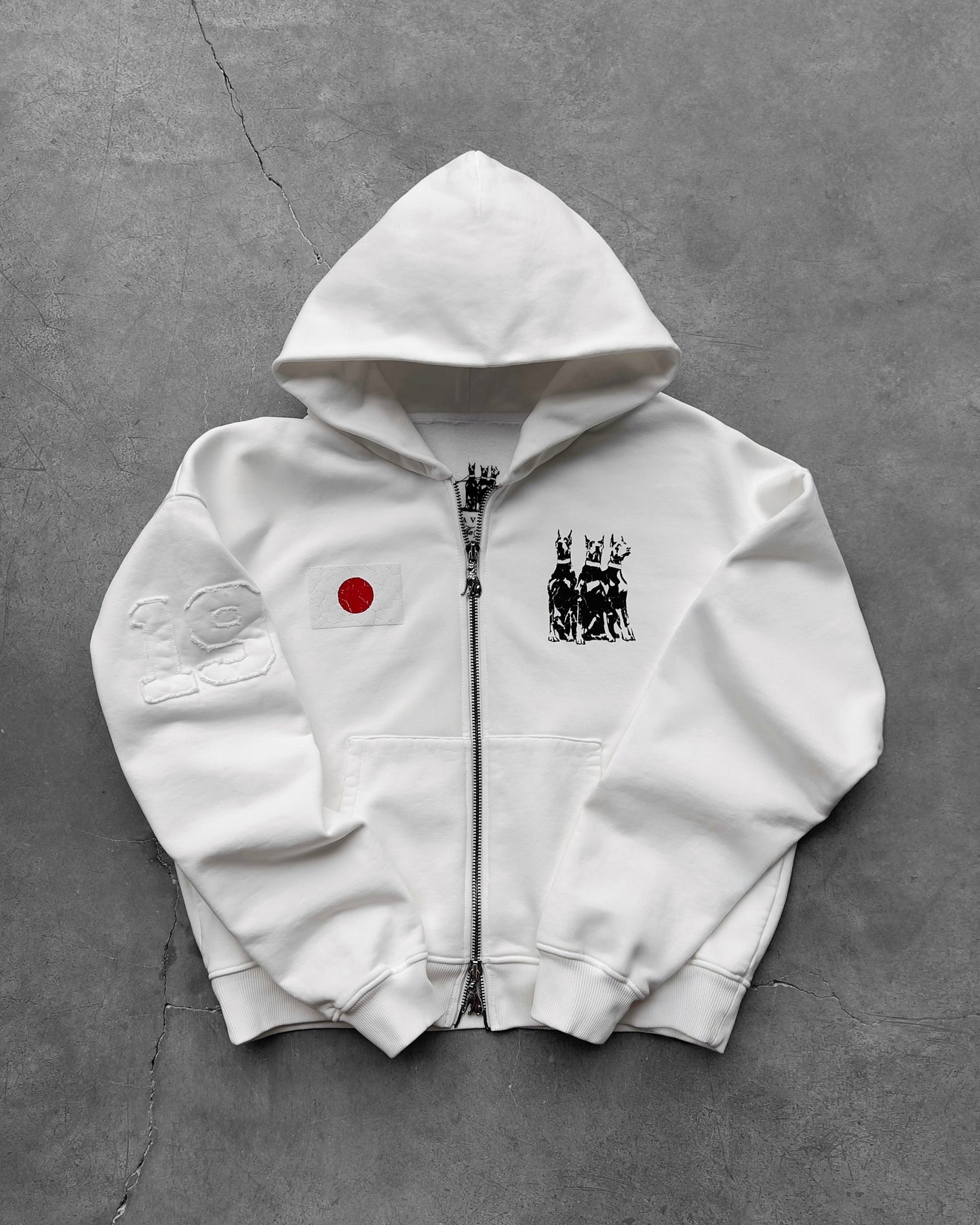 Reaven White Run Tha Streetz Zip Hoodie