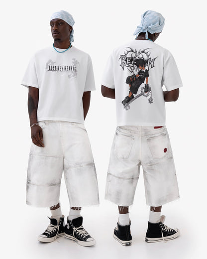 Reaven White Lost Key Hearts T-Shirt