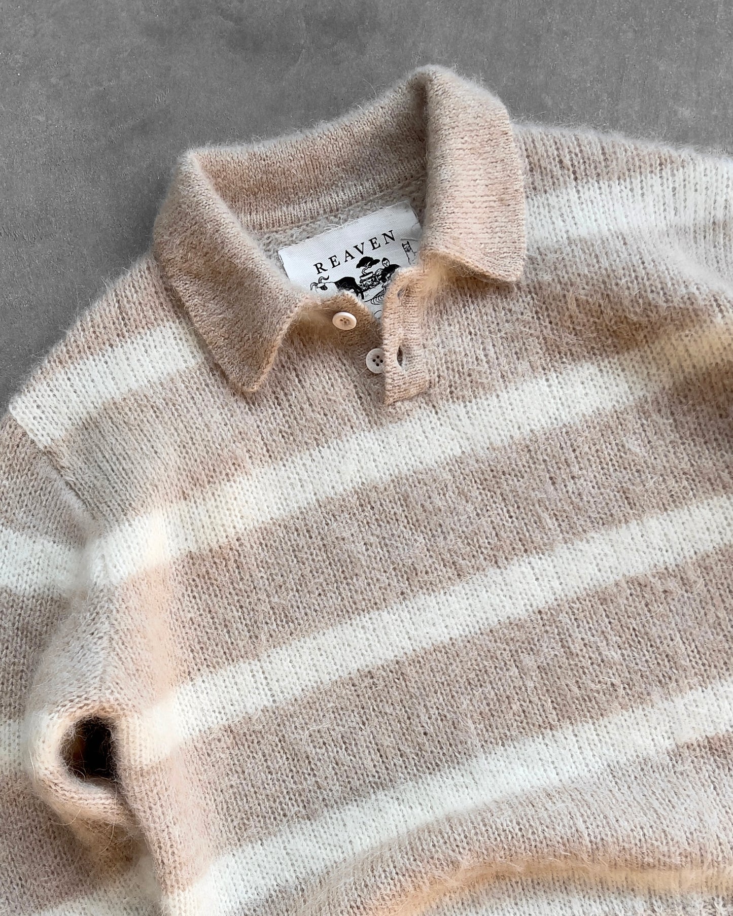 Reaven Caffé Latte Alpaca Polo Knit