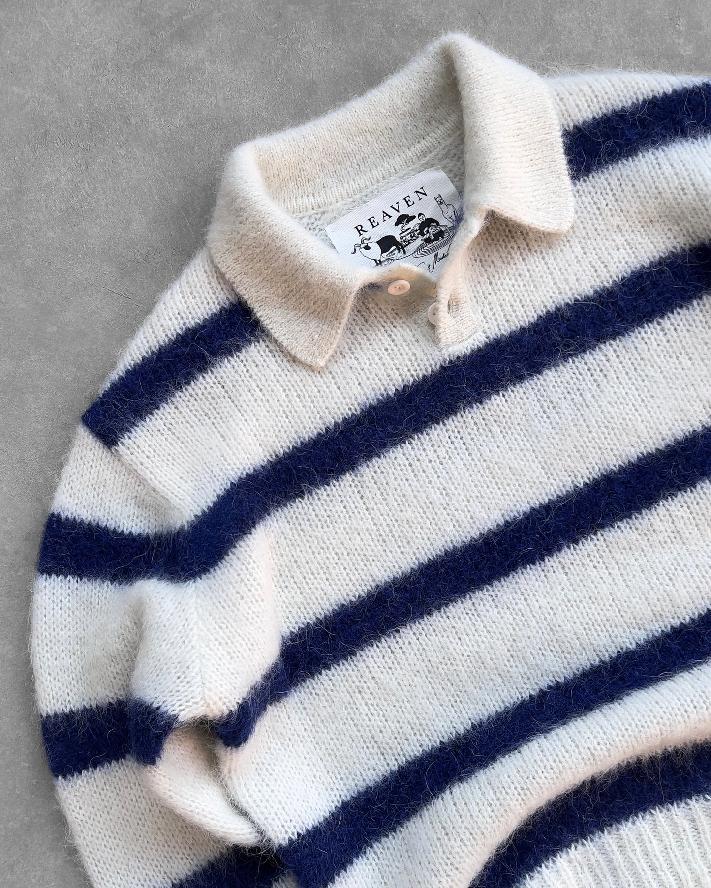 Reaven Blueberry Milk Alpaca Polo Knit