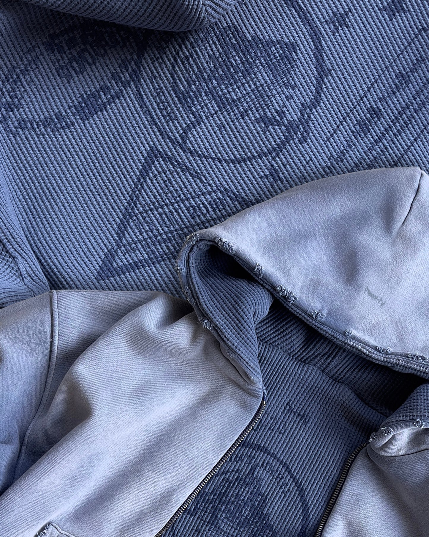 Reaven Sky Blue Thermal Zip Hoodie