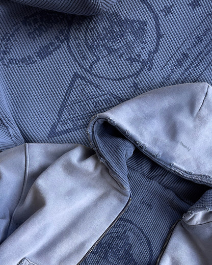 Reaven Sky Blue Thermal Zip Hoodie