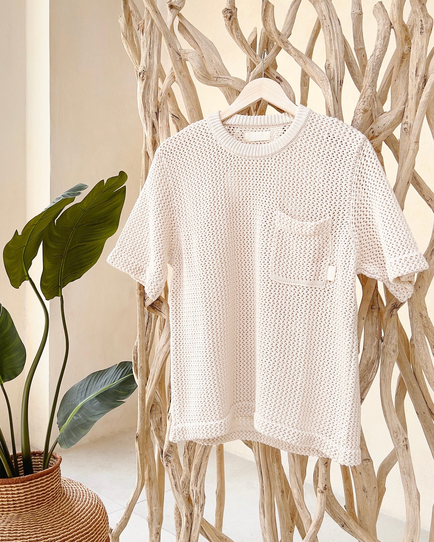 Reaven Cream Knitted T-Shirt