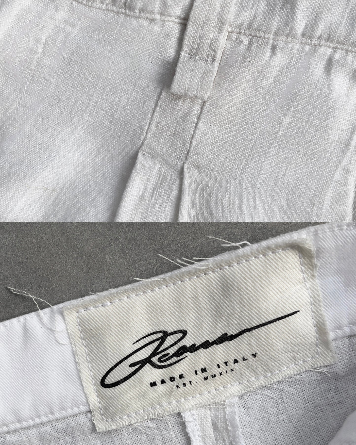 Reaven White Linen Pleated Pants
