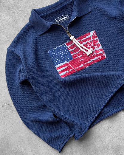 Reaven Navy Riot Half-Zip Polo