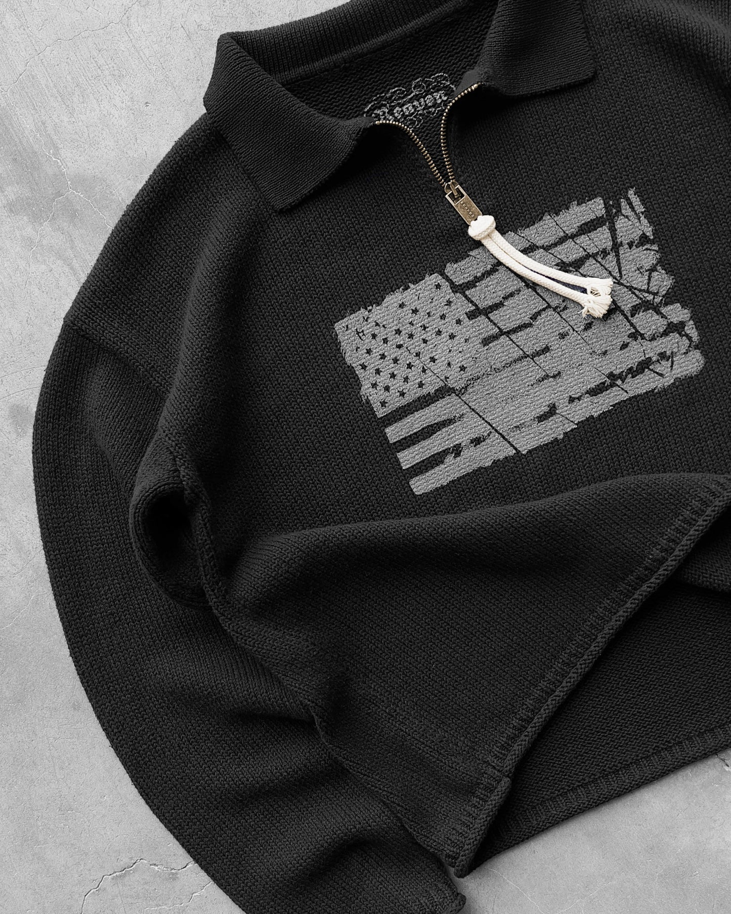 Reaven Black Riot Half-Zip Polo