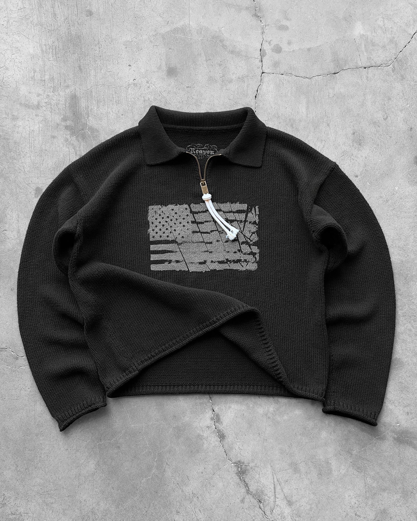 Reaven Black Riot Half-Zip Polo