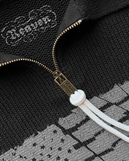 Reaven Black Riot Half-Zip Polo