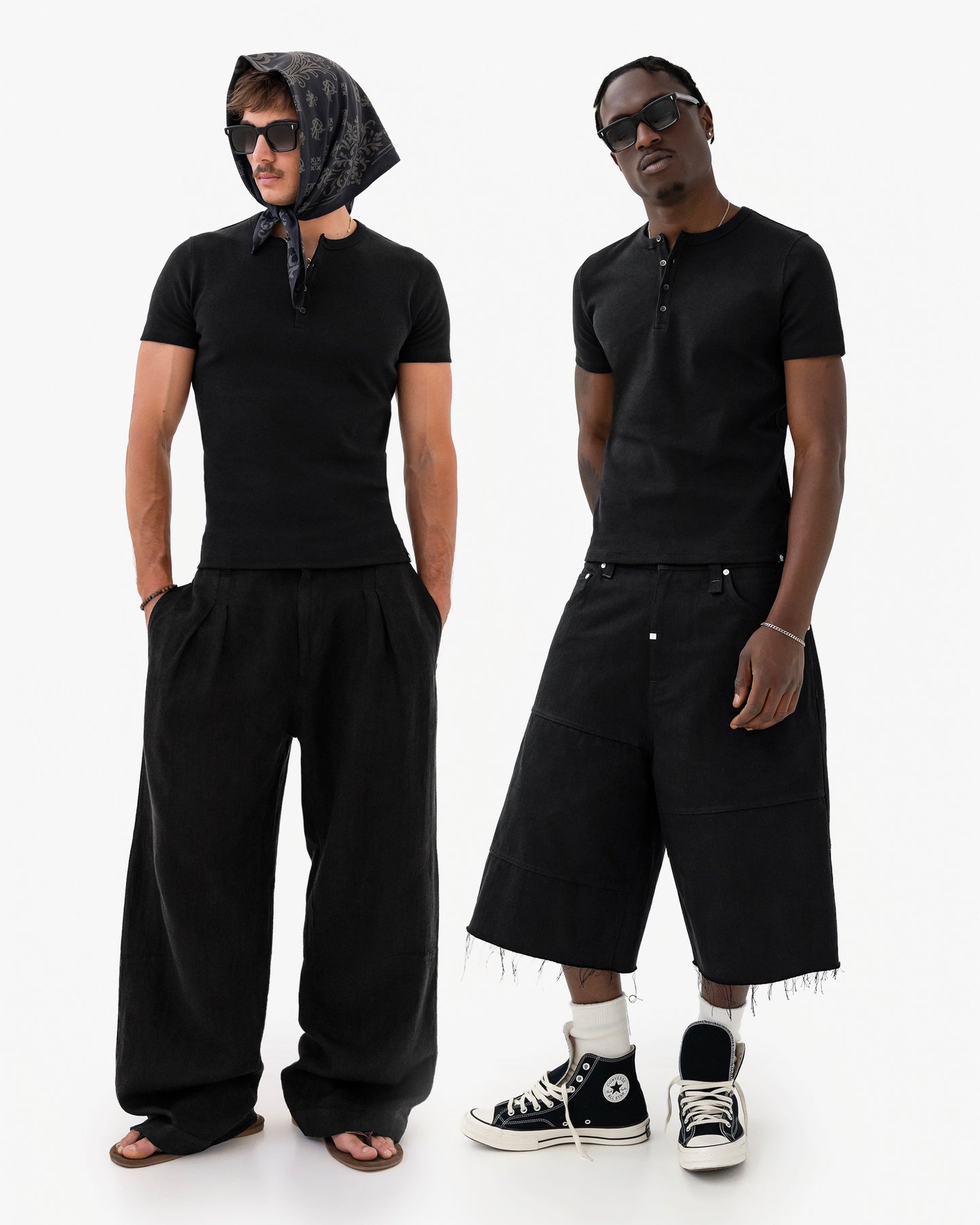 Reaven Black Serafino Slim T-Shirt