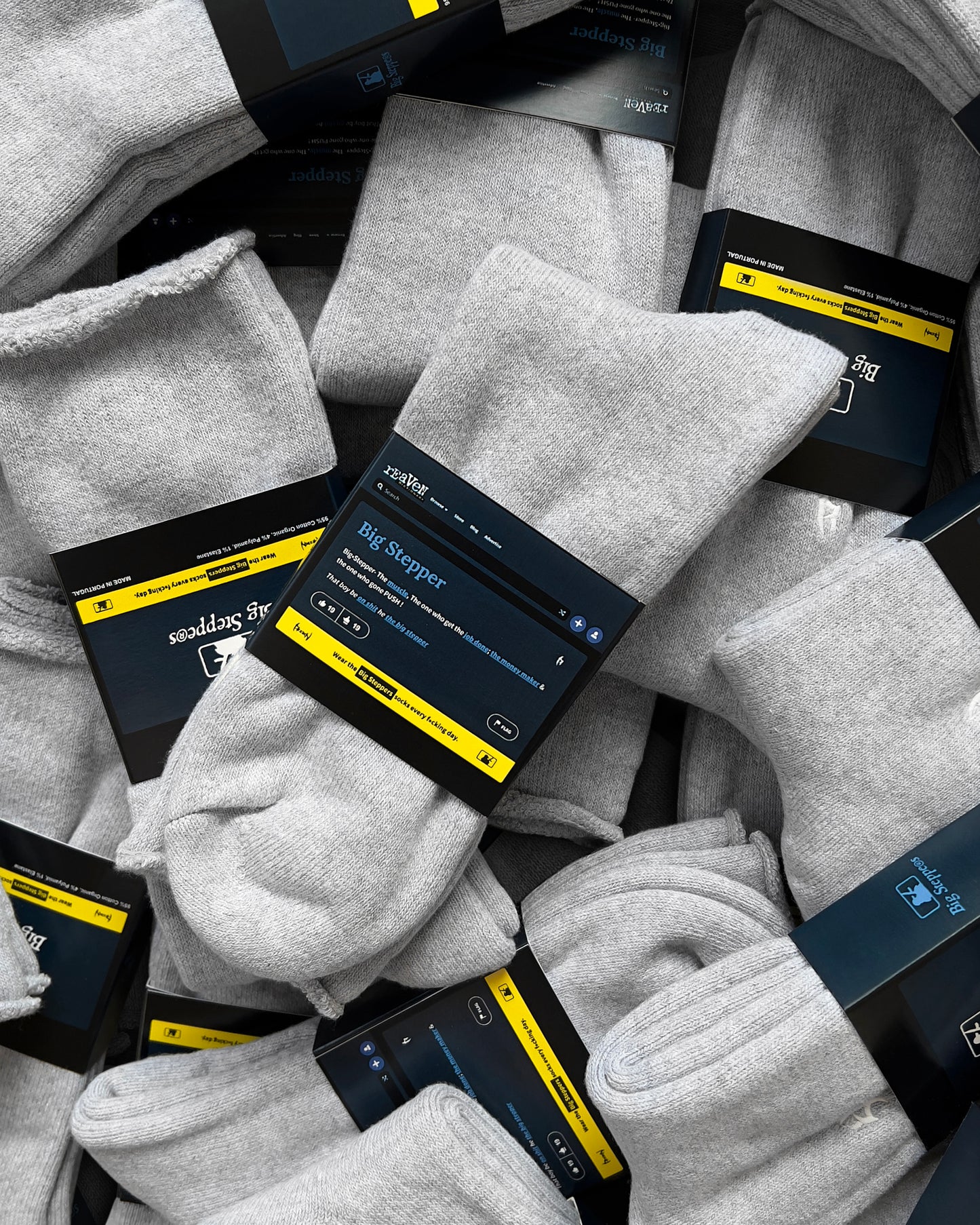 Reaven Light Grey Big Steppers Socks