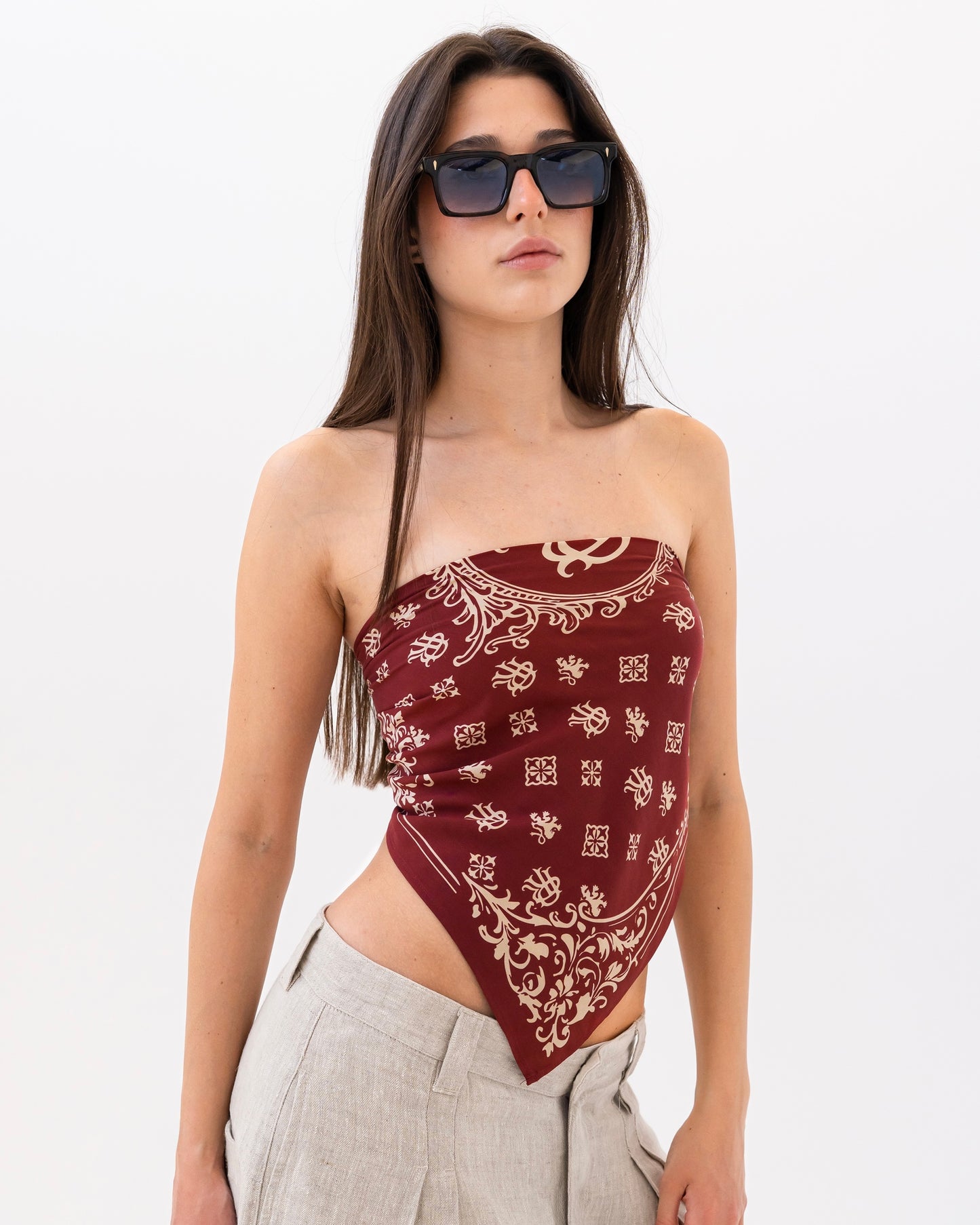 Reaven Red Stamp Foulard
