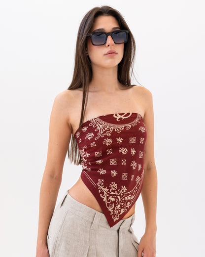 Reaven Red Stamp Foulard