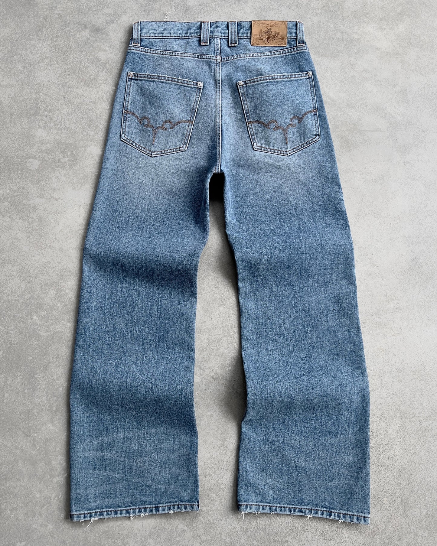 Reaven Washed Blue Bootcut Denim Jeans