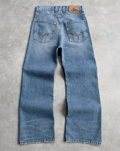 Reaven Washed Blue Bootcut Denim Jeans
