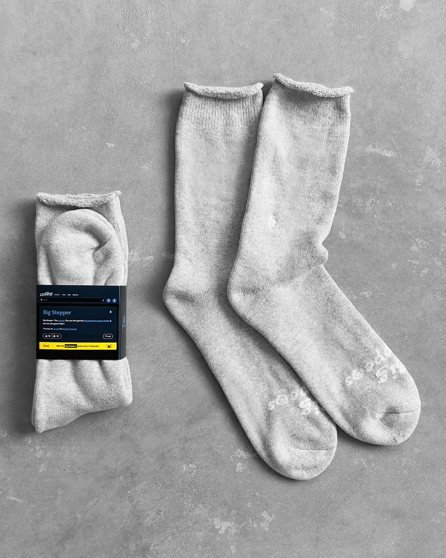 Reaven Light Grey Big Steppers Socks