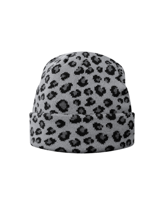 Reaven Grey Leopard Beanie