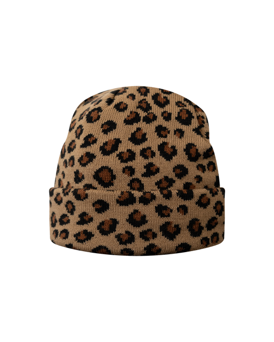 Reaven Beige Leopard Beanie