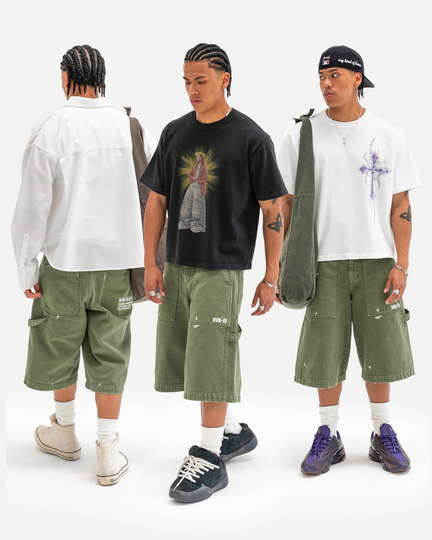 Reaven Olive Army Workjorts