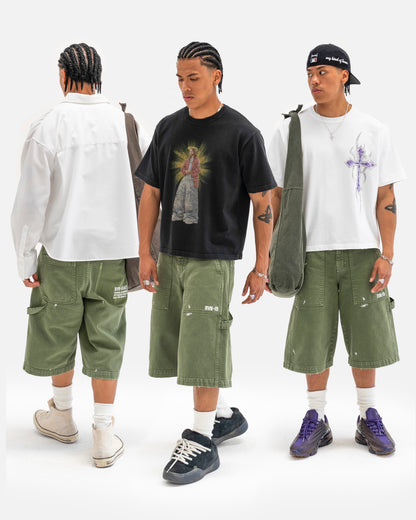 Reaven Olive Army Workjorts