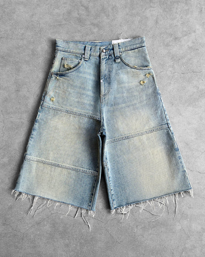 Reaven Aged Blue Stamp Jorts