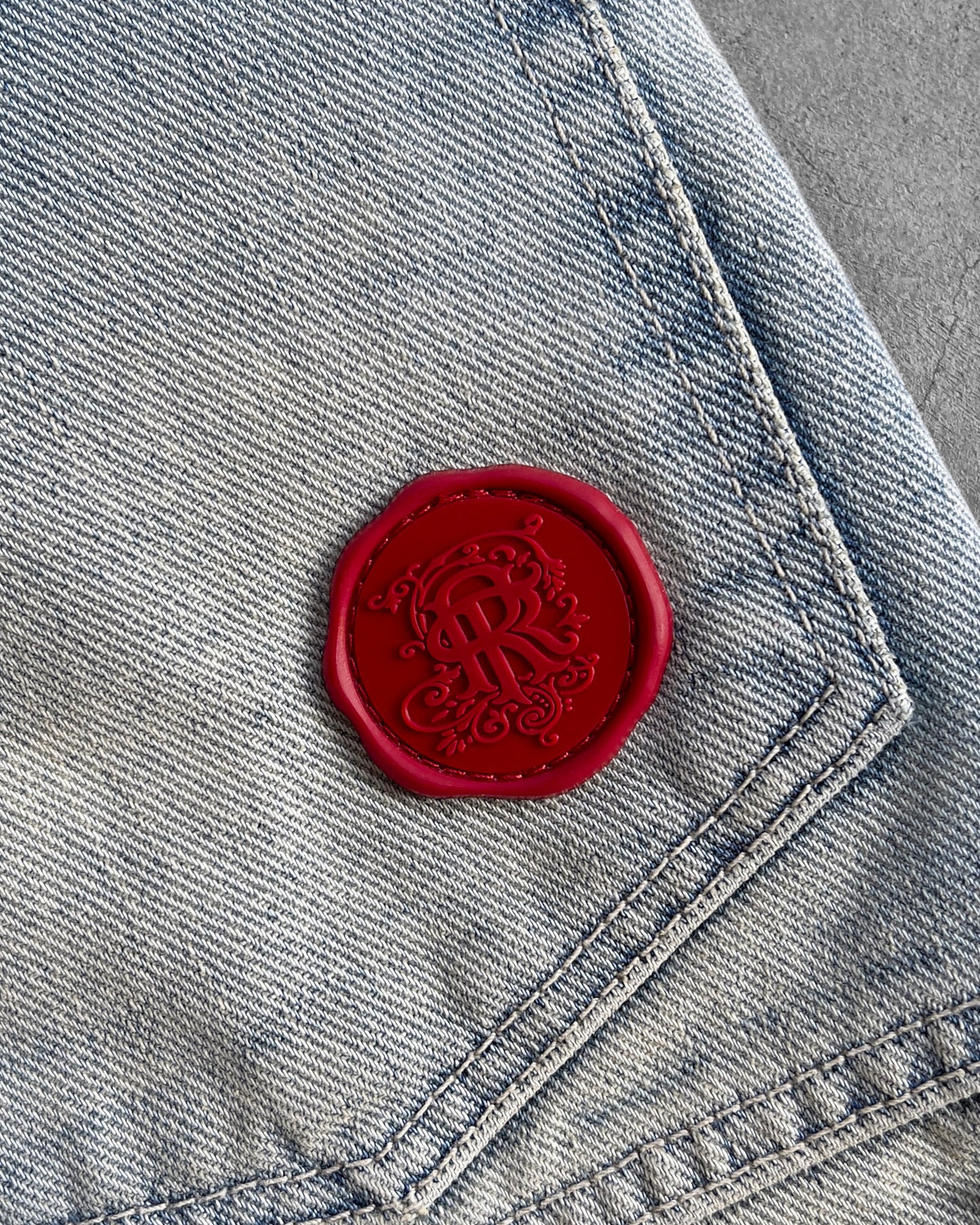 Reaven Aged Blue Stamp Jorts