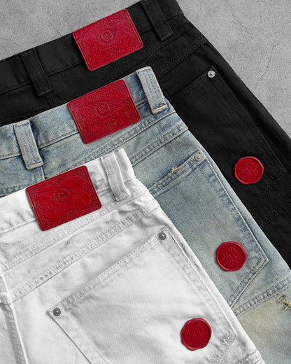 Reaven Raw Black Stamp Jorts