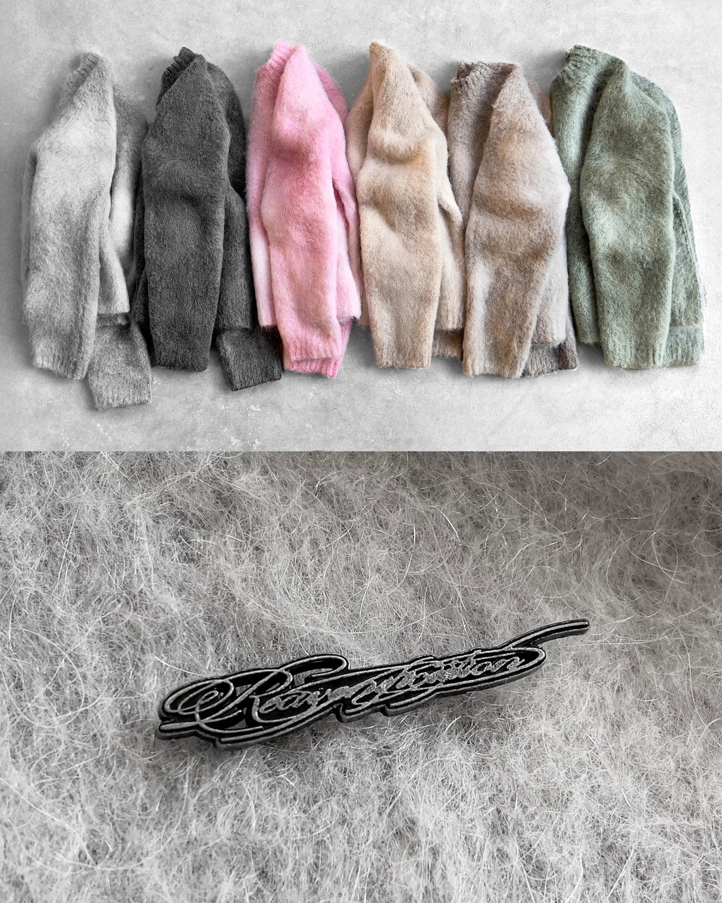 Reaven Pearl Grey Nuvola Mohair Knit