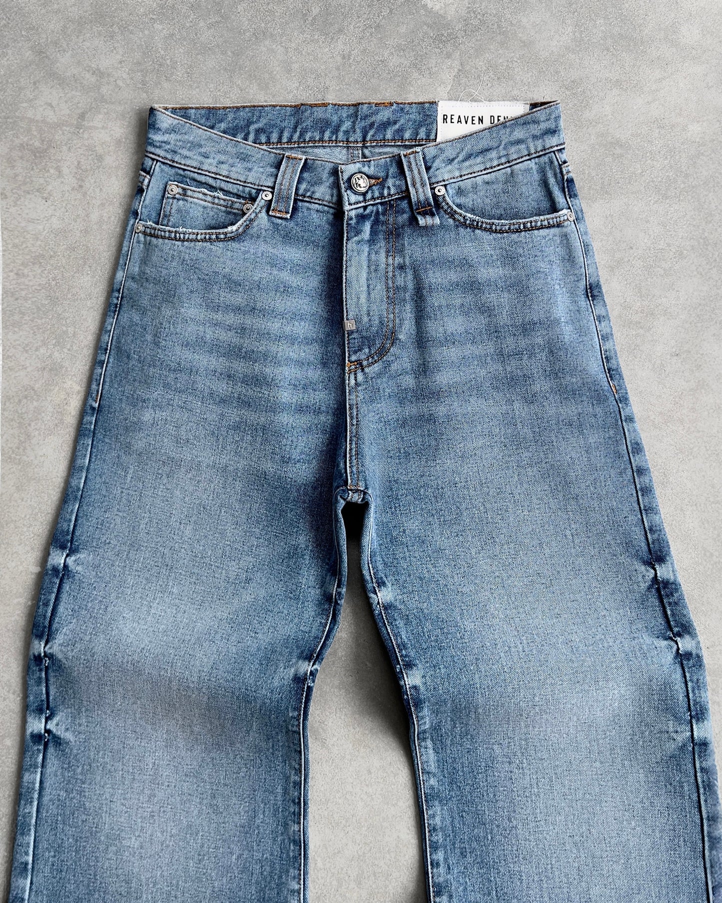 Reaven Washed Blue Bootcut Denim Jeans