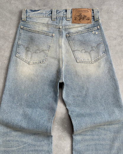 Reaven Aged Blue Bootcut Denim Jeans